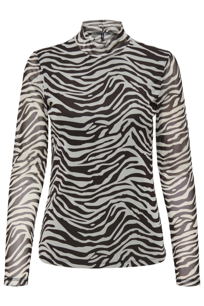 ONLERICA LIFE MESH L/S TOP JRS NOOS 15141298 Demitasse/Zebra